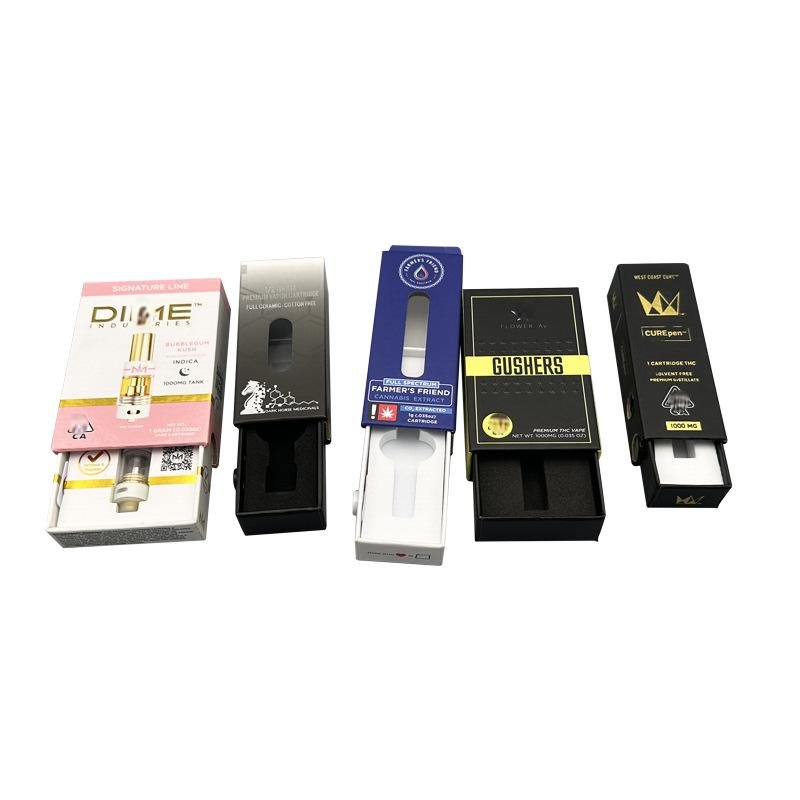 Luxury Custom EVA Liner Rigid Cardboard Sliding Drawer Sleeved Packaging Match Box Laser Incense Sticks 510 All Glass Device
