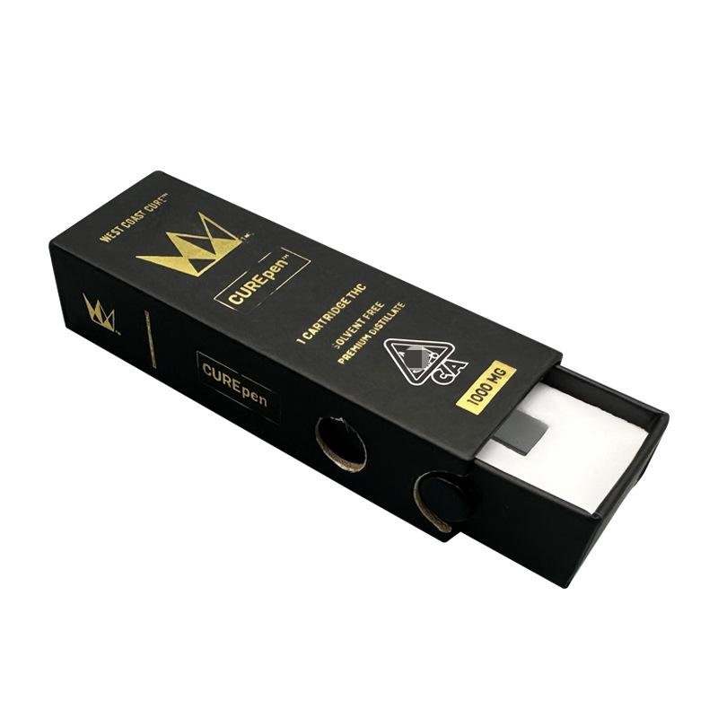 Luxury Custom EVA Liner Rigid Cardboard Sliding Drawer Sleeved Packaging Match Box Laser Incense Sticks 510 All Glass Device