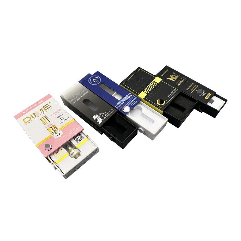 Luxury Custom EVA Liner Rigid Cardboard Sliding Drawer Sleeved Packaging Match Box Laser Incense Sticks 510 All Glass Device