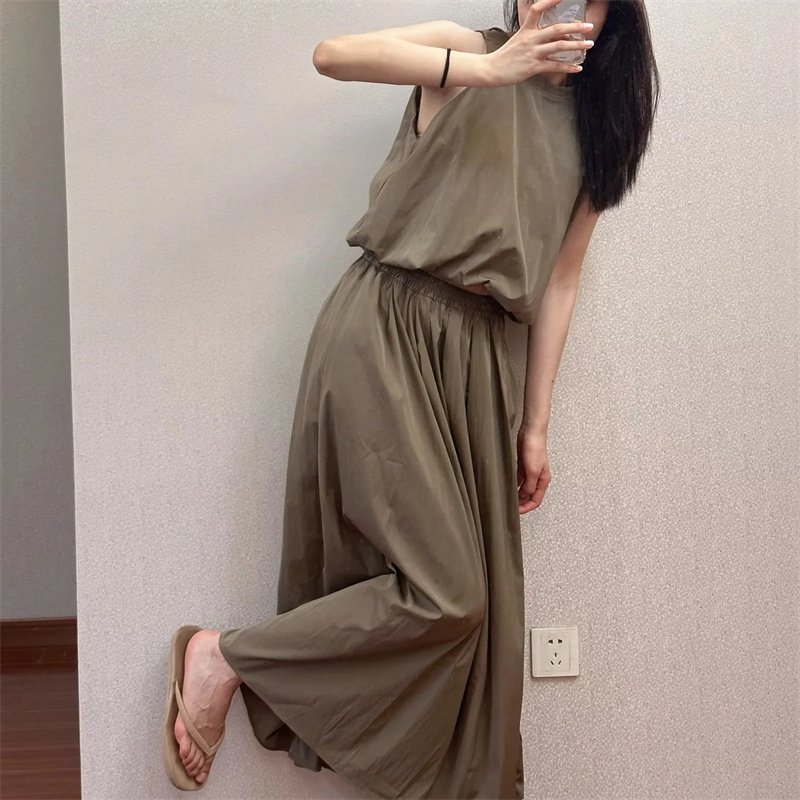 TAOP&ZA 2023 autumn loose all-match elastic waist temperament high waist skirt midi skirt women's clothing 4437247 4437246