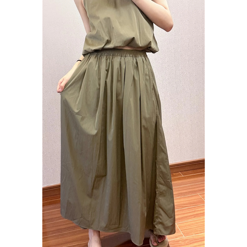 TAOP&ZA 2023 autumn loose all-match elastic waist temperament high waist skirt midi skirt women's clothing 4437247 4437246