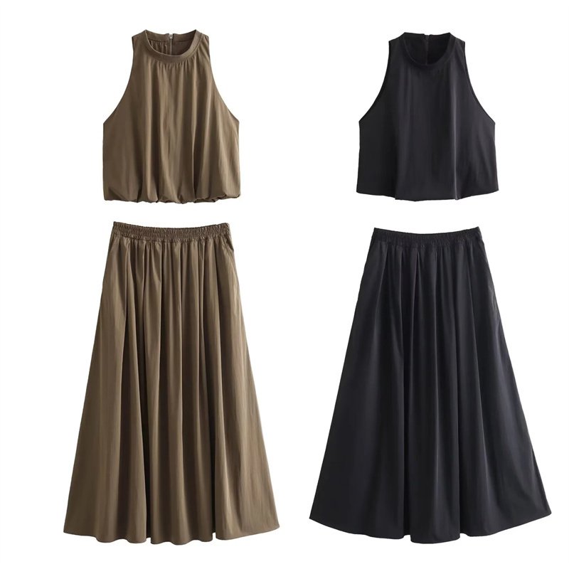 TAOP&ZA 2023 autumn loose all-match elastic waist temperament high waist skirt midi skirt women's clothing 4437247 4437246