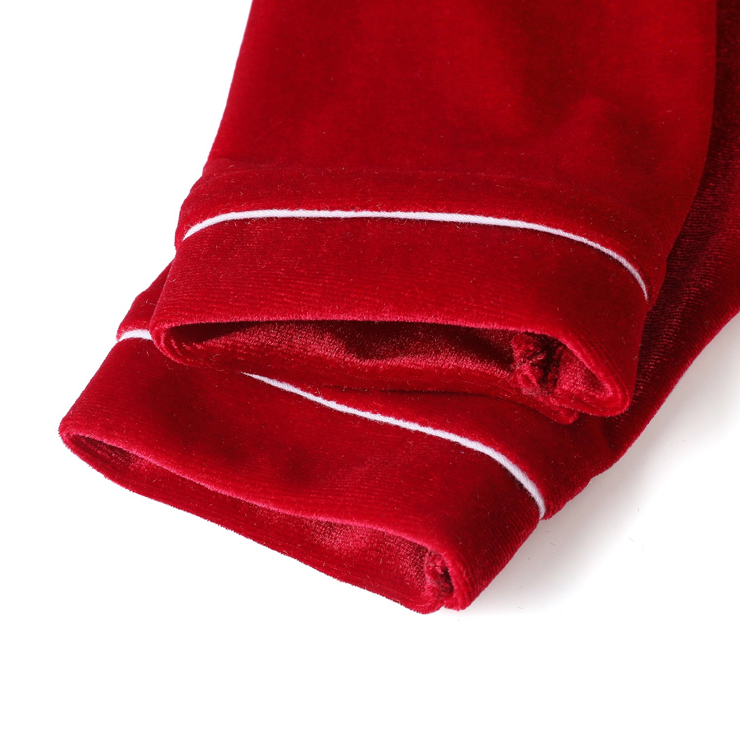 RTS red velvet pyjamas family matching pjs women and men clothes baby boy and girl Christmas pajamas