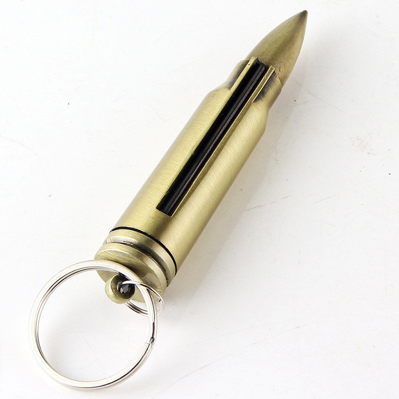 wholesale Mini metal bullet shape flint match lighter with key chain bullet shape lighter