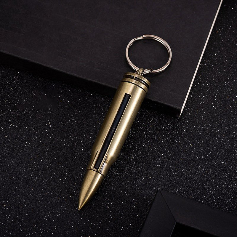 wholesale Mini metal bullet shape flint match lighter with key chain bullet shape lighter