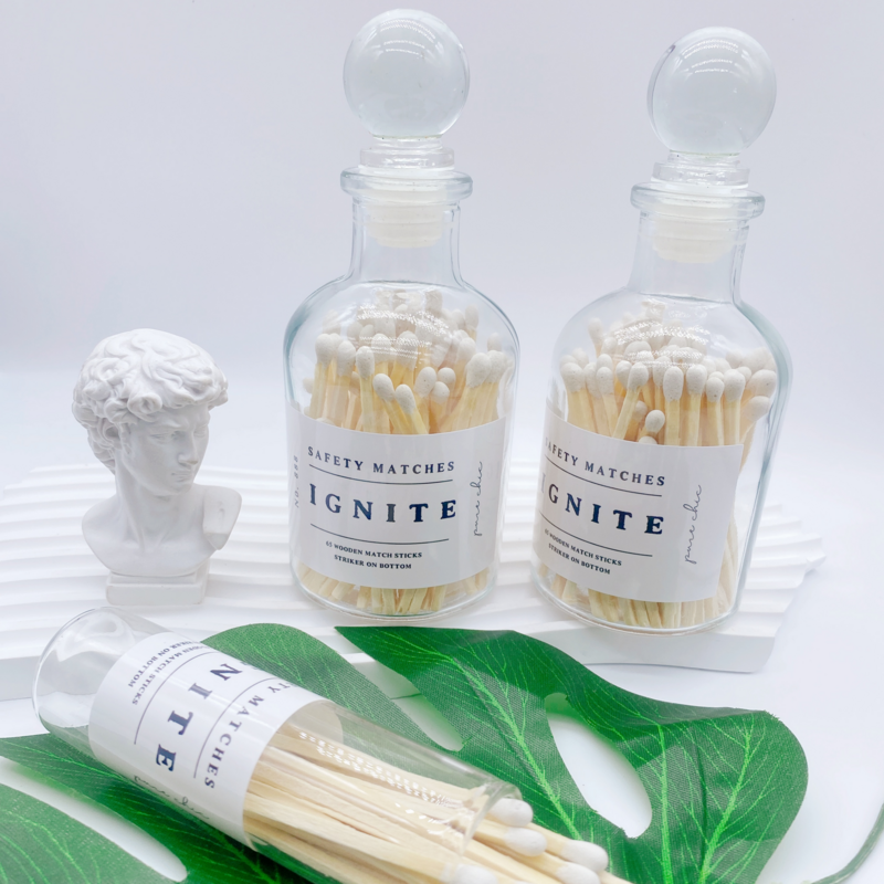 Wooden Matchsticks In Bottle Candle Custom Label Aromatherapy New Custom Colorful Match Sticks In Glass Jar Bottle Matche