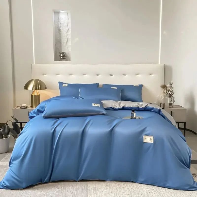 Cotton King Size Custom 8 Piece Silk Sheets Pillowcase 100% Cotton Satin Bedding Sets Duvet Cover With Curtains