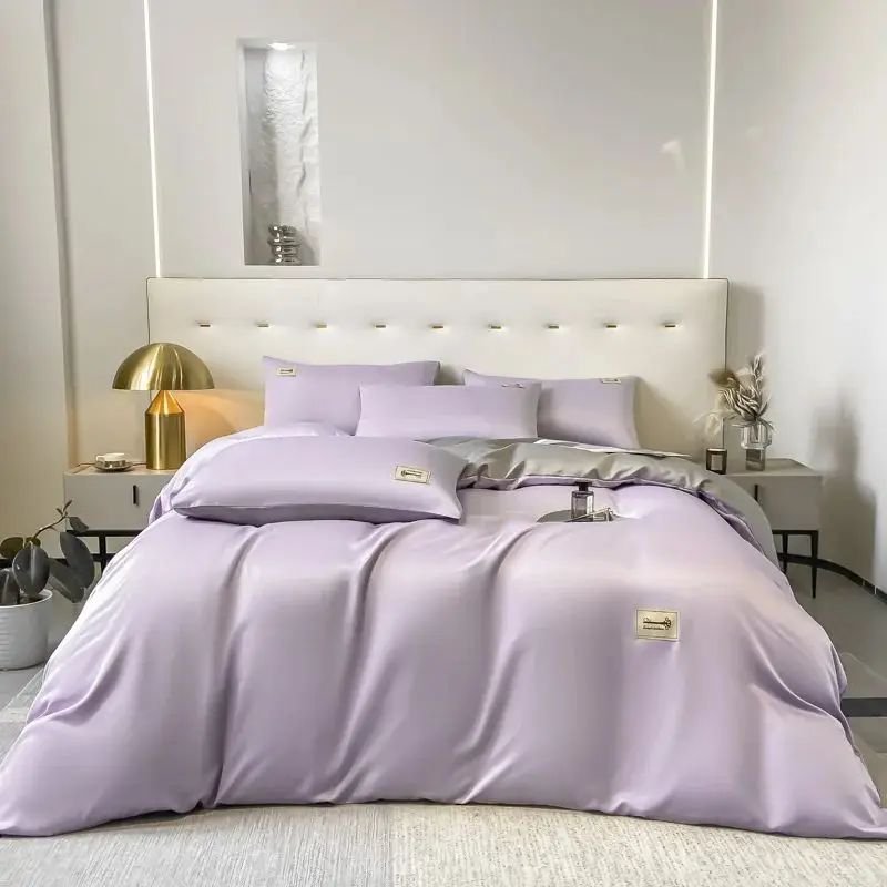 Cotton King Size Custom 8 Piece Silk Sheets Pillowcase 100% Cotton Satin Bedding Sets Duvet Cover With Curtains