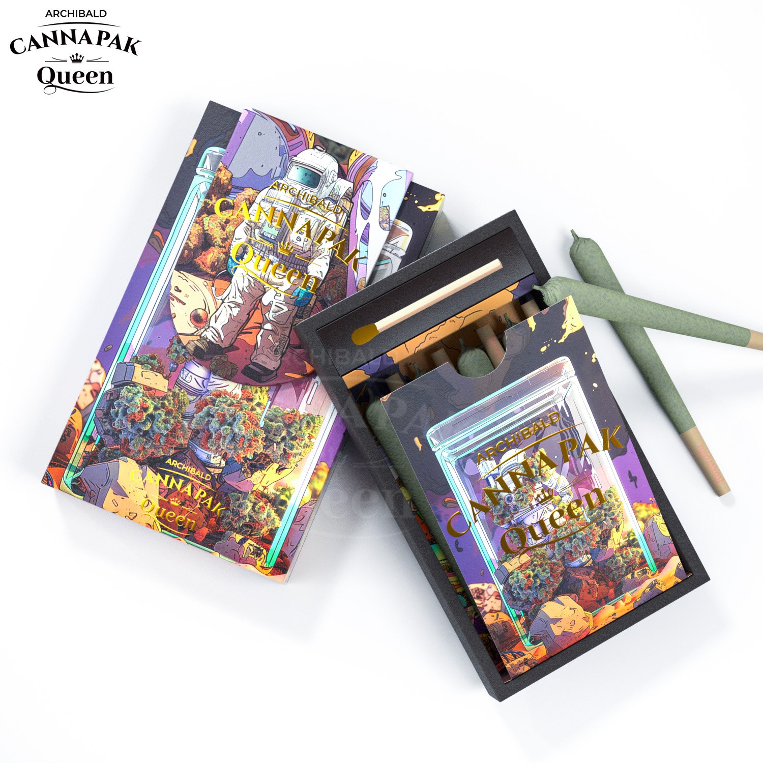 Archibald China Exported Manufacturer Tobacco Box Cr Childproof Slide Out Cassette Tape Pre Roll Packaging With Match