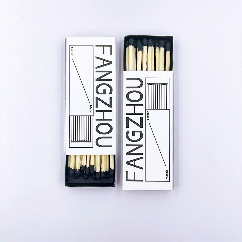 Hot sale black match wooden stick matches custom hotel advertising safety matchbox household matches