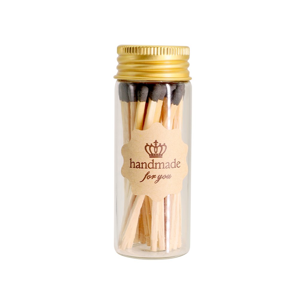Wholesale Customized Glass Bottle Matches Colored Head Wooden Matchsticks For Match Jar