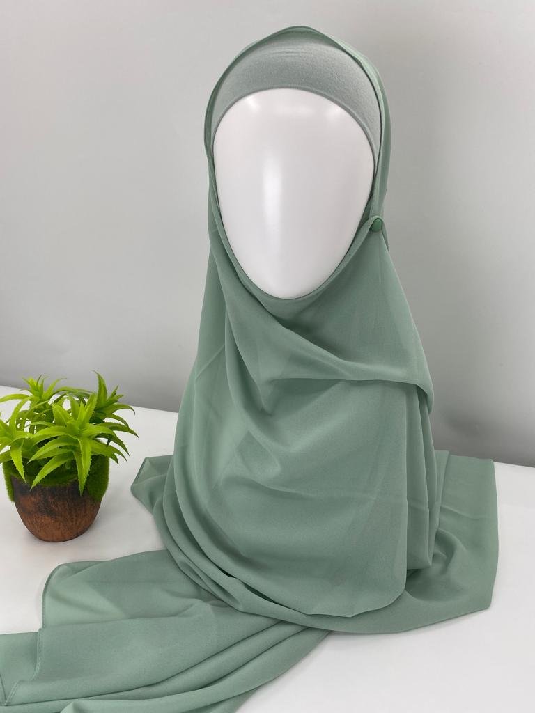Hot Selling Finest Hijab Two Piece Prefect Chiffon Hijab Set Matching Color With inner cap