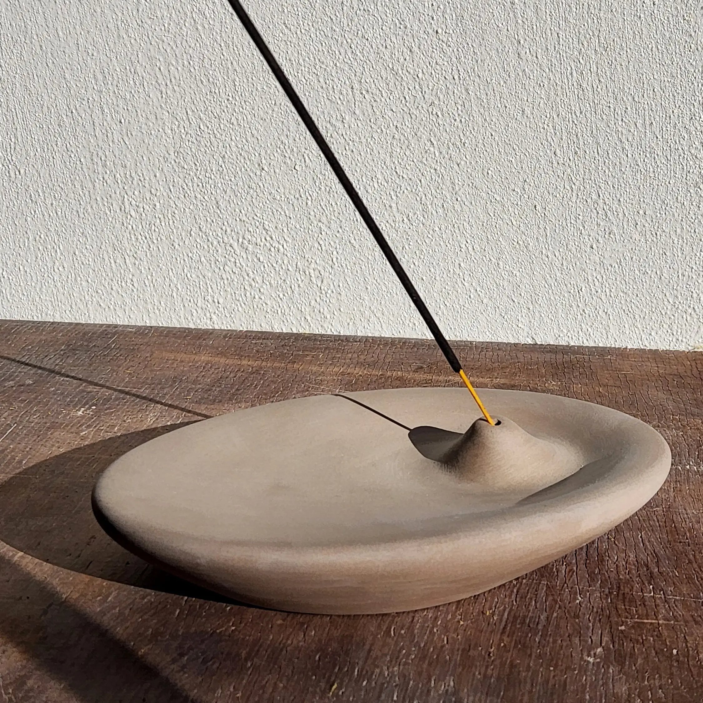 Customized Gray Stoneware Incense Holder Handmade Meditation Gift Concrete Color Stick Incense Concrete Incense Burner