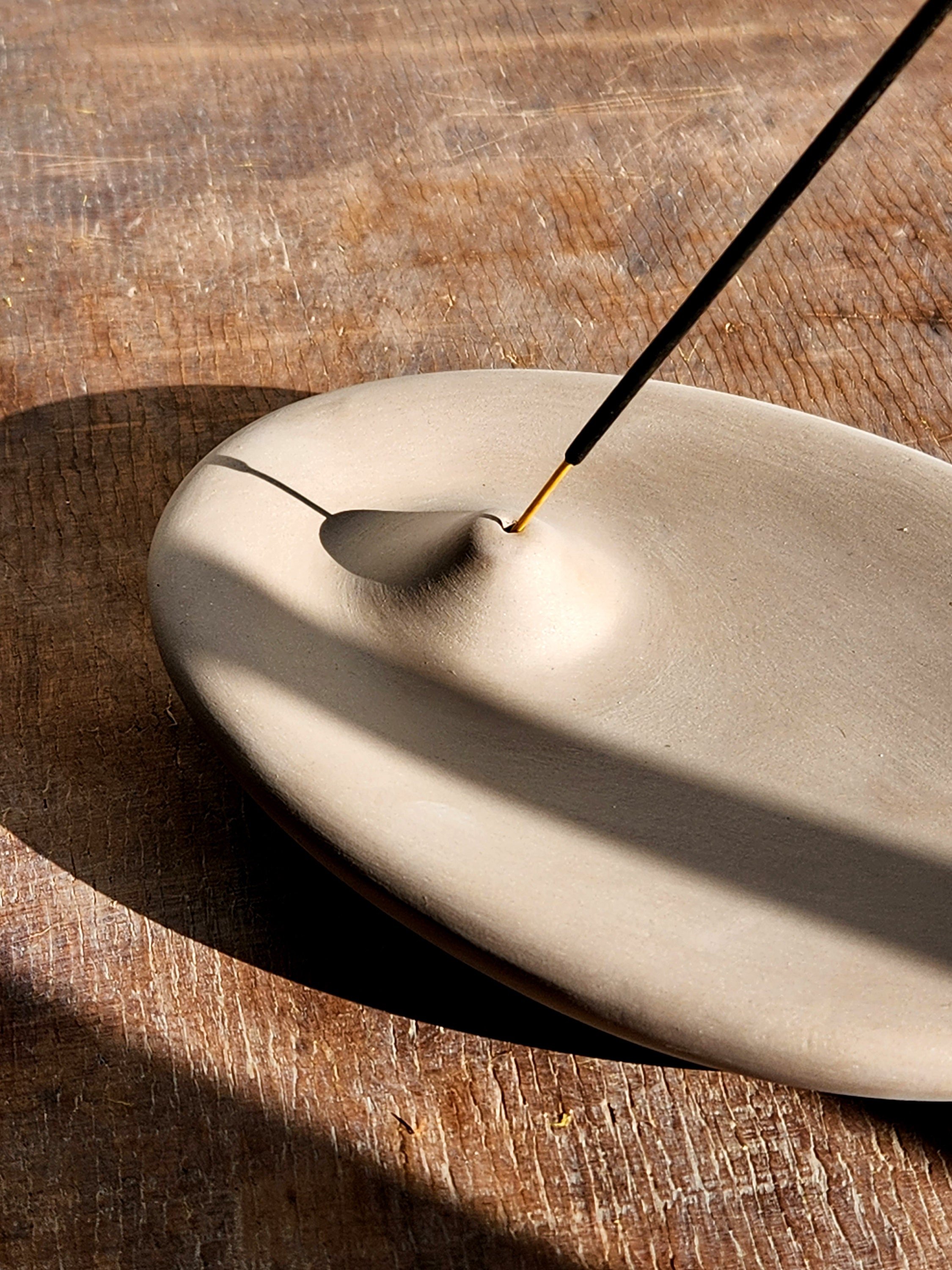 Customized Gray Stoneware Incense Holder Handmade Meditation Gift Concrete Color Stick Incense Concrete Incense Burner