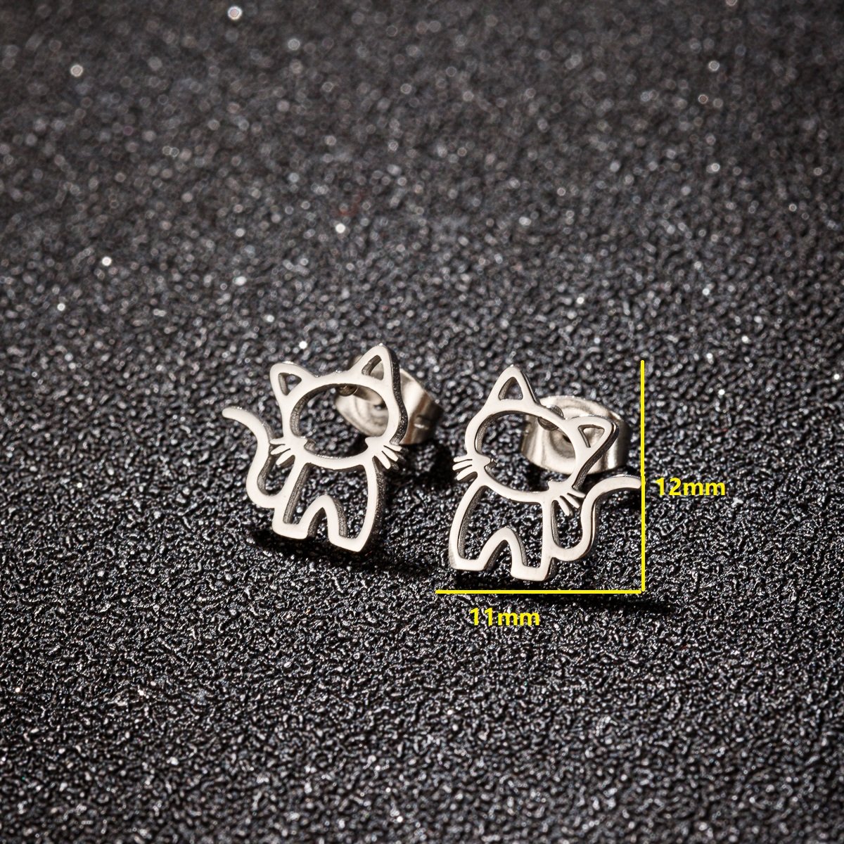 Niche Design Sweet Cute Lady Kitten Earrings All Match Personality Temperament Simple Animal Earrings