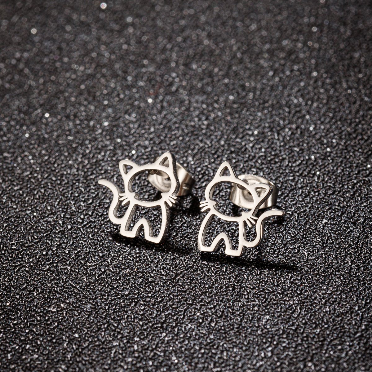 Niche Design Sweet Cute Lady Kitten Earrings All Match Personality Temperament Simple Animal Earrings