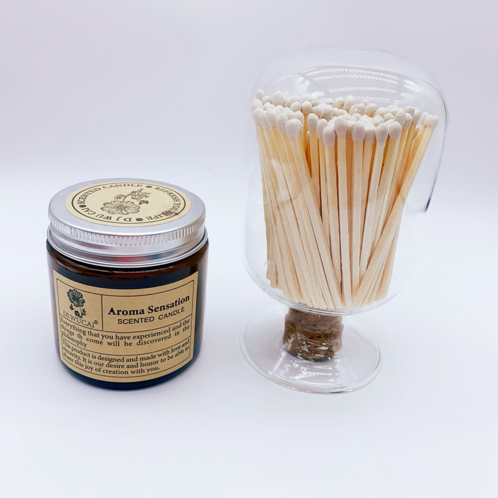 Custom Safety Matches In Bulk Luxury Coloured Matchsticks Glass Bottle With Logo Long Wood Matches