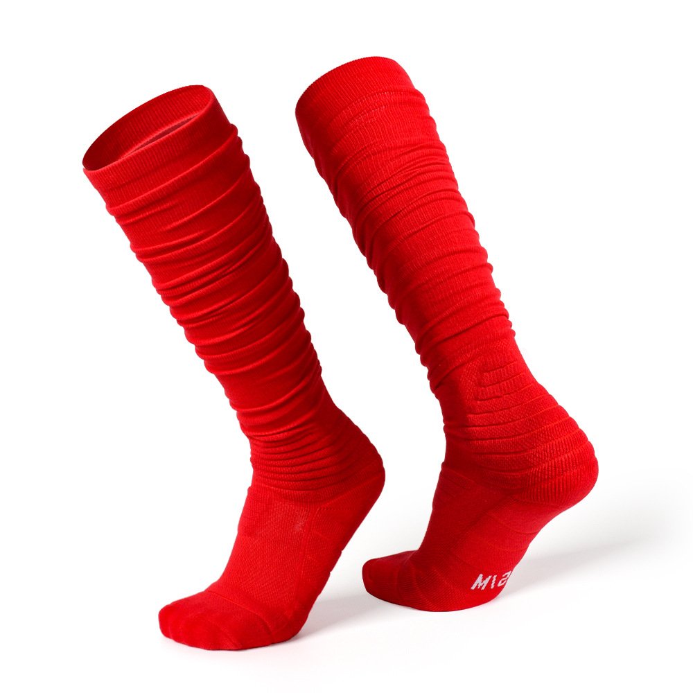 2023 Jingwen Sports Scrunch Football Socks Padded Wrinkle Socks For Women Men