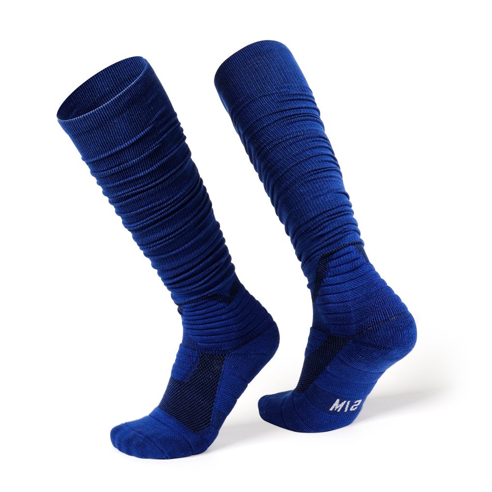 2023 Jingwen Sports Scrunch Football Socks Padded Wrinkle Socks For Women Men