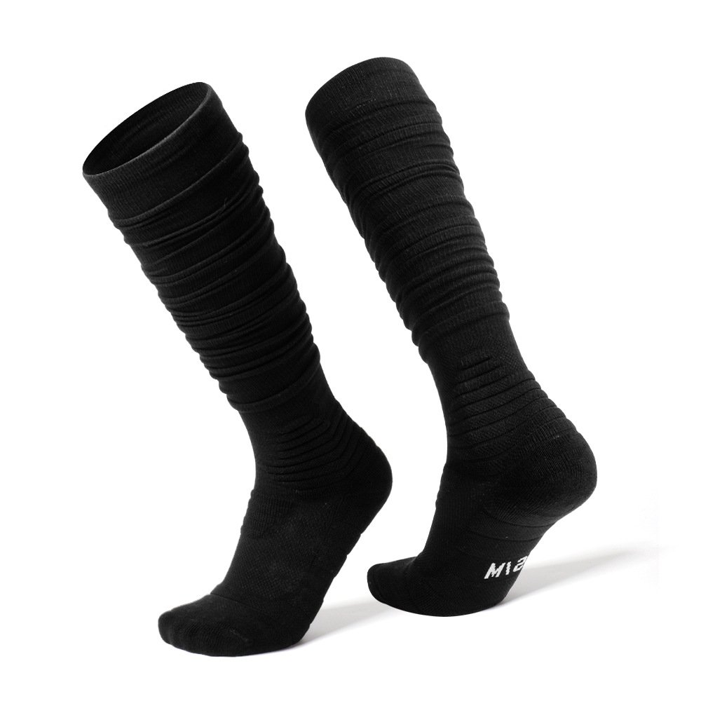 2023 Jingwen Sports Scrunch Football Socks Padded Wrinkle Socks For Women Men