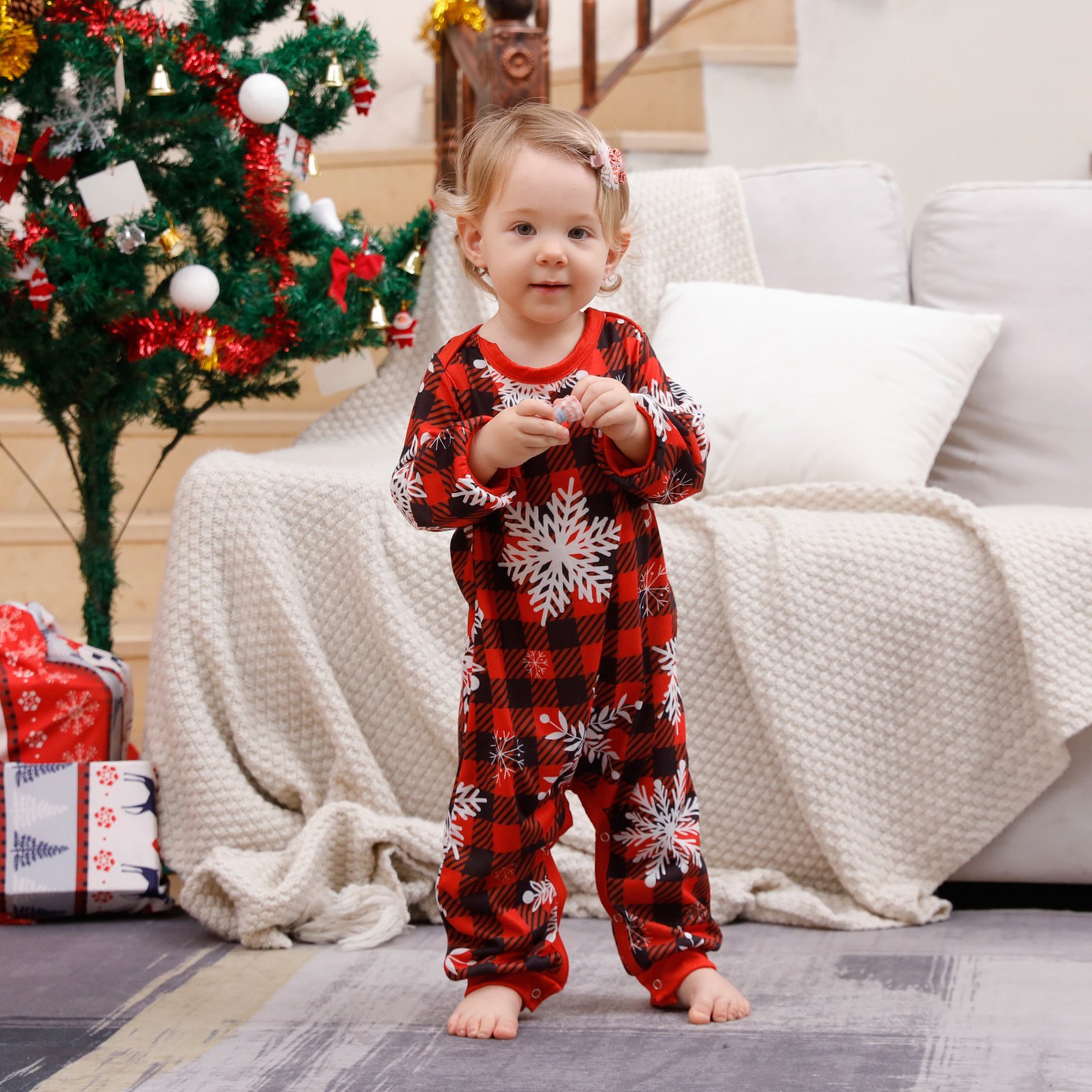 2024 New Year Red Green Striped Crutch Xmas Pyjamas Pjs Set Long Sleeve Family Matching Christmas Pajamas