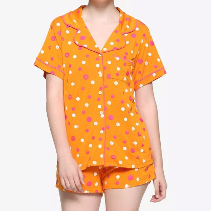 Inspired Coraline Buttons Matching Sets Pajamas Top Halloween Coraline Pajamas Set Coraline Polka Dot Girls Short Sleepwear Set