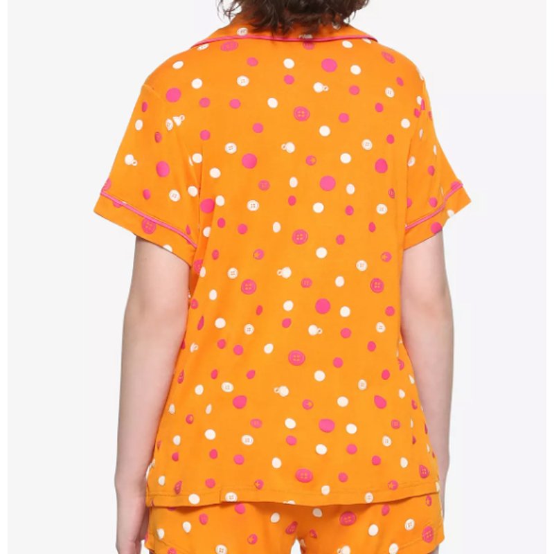 Inspired Coraline Buttons Matching Sets Pajamas Top Halloween Coraline Pajamas Set Coraline Polka Dot Girls Short Sleepwear Set