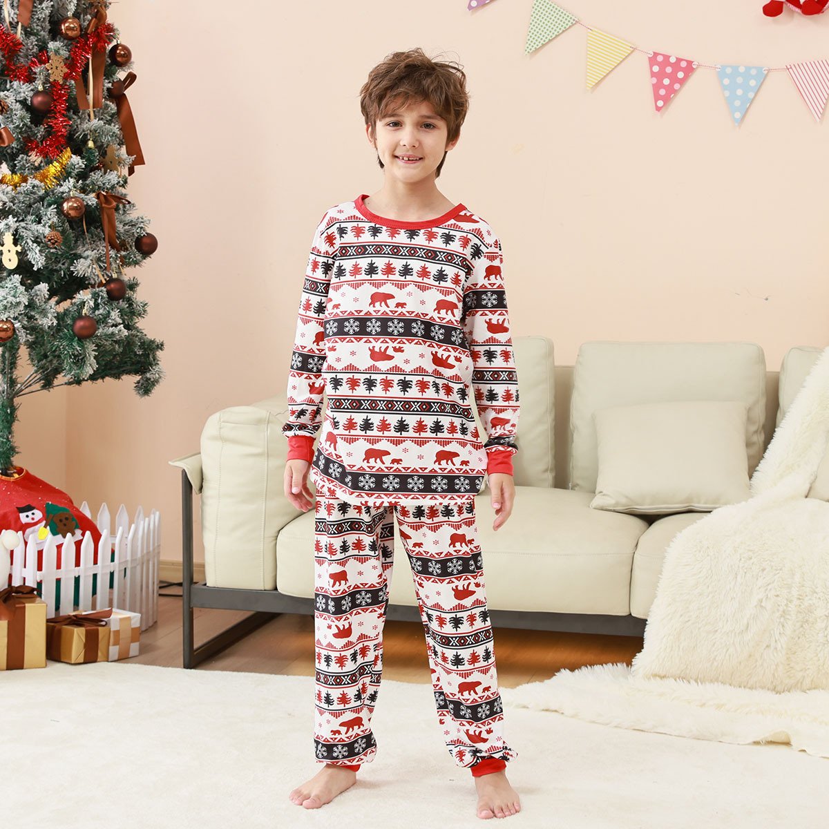 Ready to ship New Arrivals Ladies' Christmas Family Matching Outfits Pajamas Set Cartoon Santa Claus Letter Print Home Suits