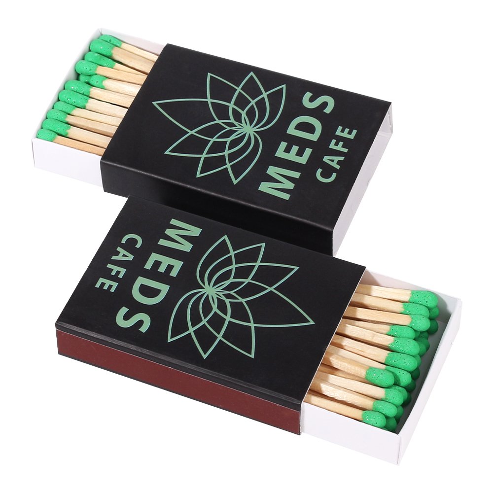 Wholesale Green Match Stick And Matchbox Design Paper Packaging Printing Matches box with Logo