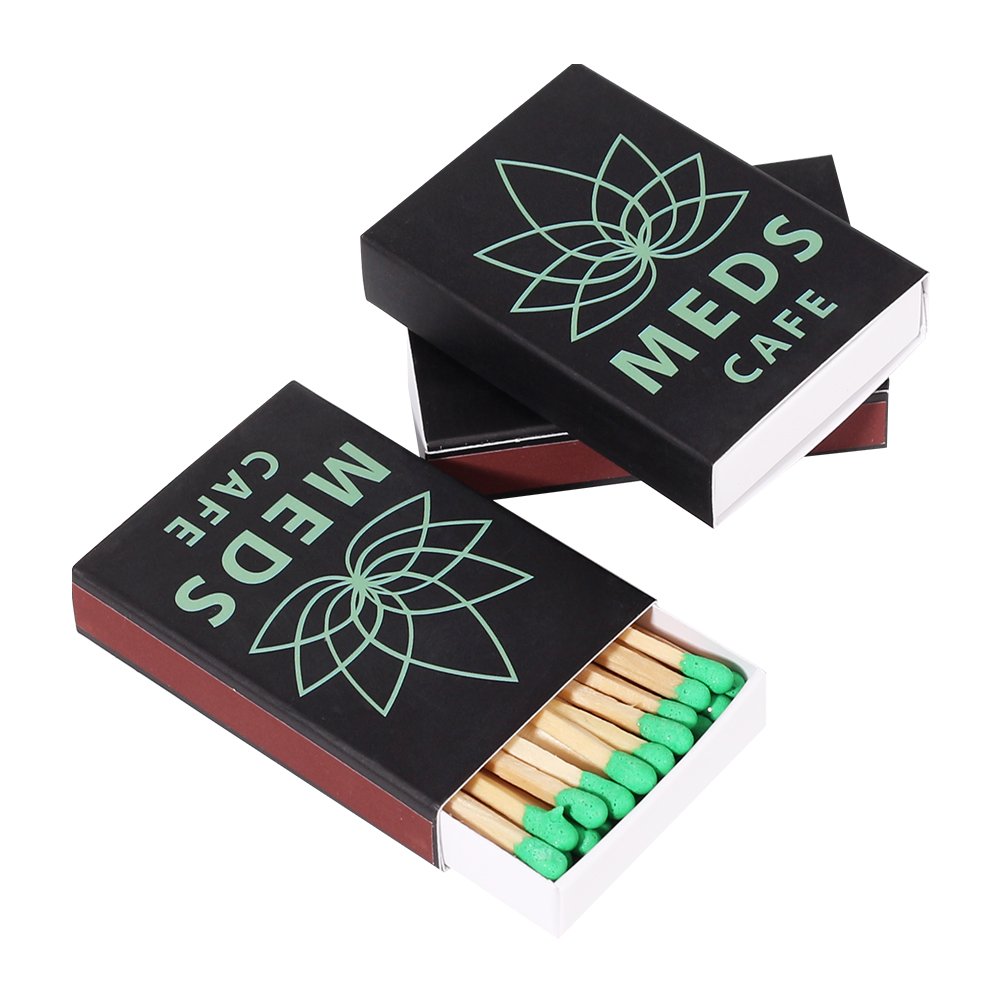 Wholesale Green Match Stick And Matchbox Design Paper Packaging Printing Matches box with Logo