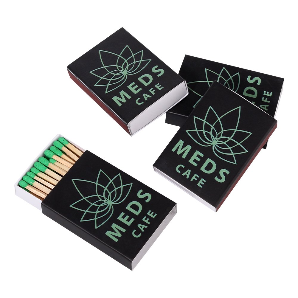 Wholesale Green Match Stick And Matchbox Design Paper Packaging Printing Matches box with Logo