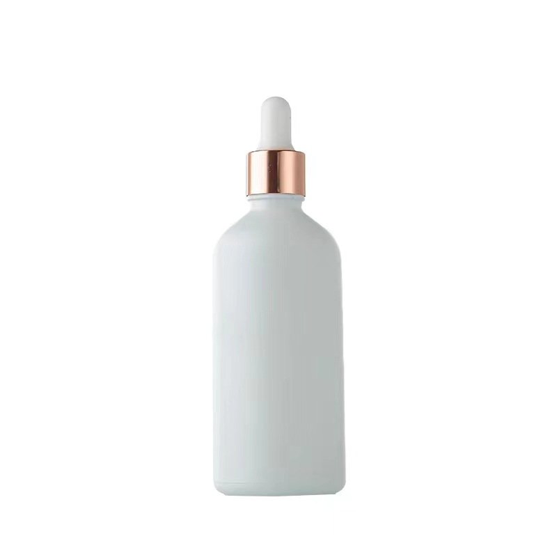 Hot Sale 30ml 50ml 100ml Matte White Essential Oil Glass Bottle with Matching Dropper 15ml 20ml Cosmetic Packaging Glass Bottle