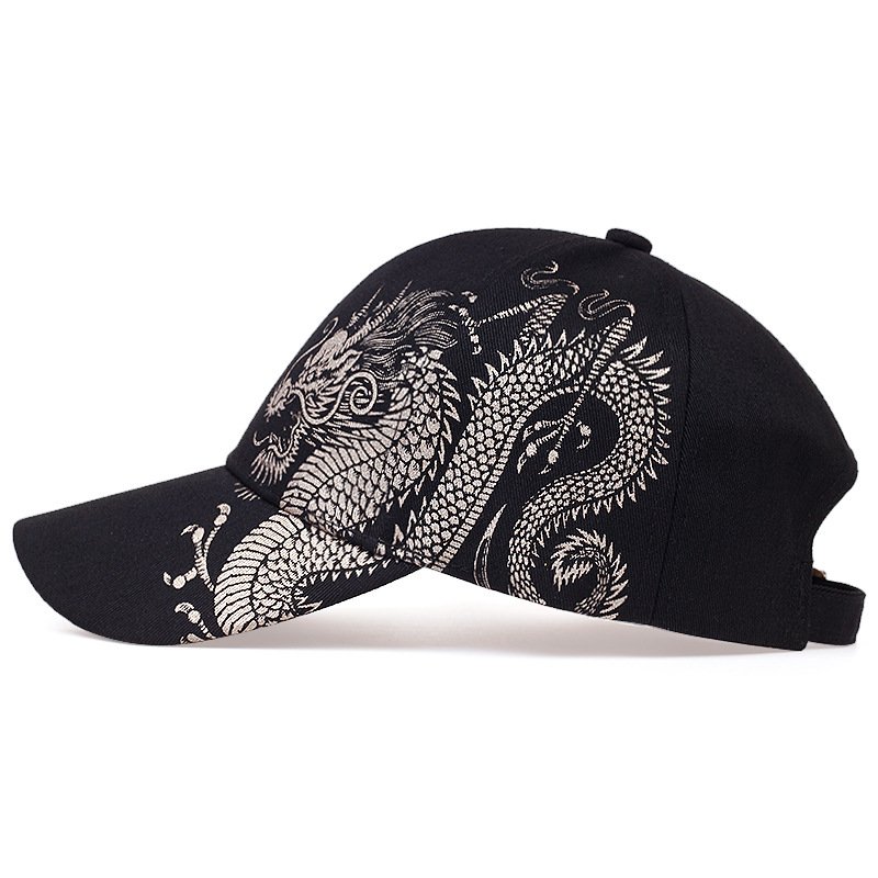 Unisex Chinese Dragon Baseball Cap Cool Hip Hop Skateboard Style All-Matching National Outdoor Fishing Cap Casual Applicable