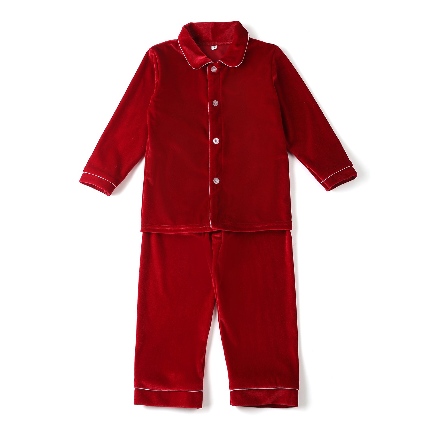 Matching Family NO MOQ Boutique Girls Clothing Green Velvet Fabric Pajama Sets Little Boys Christmas Pyjamas