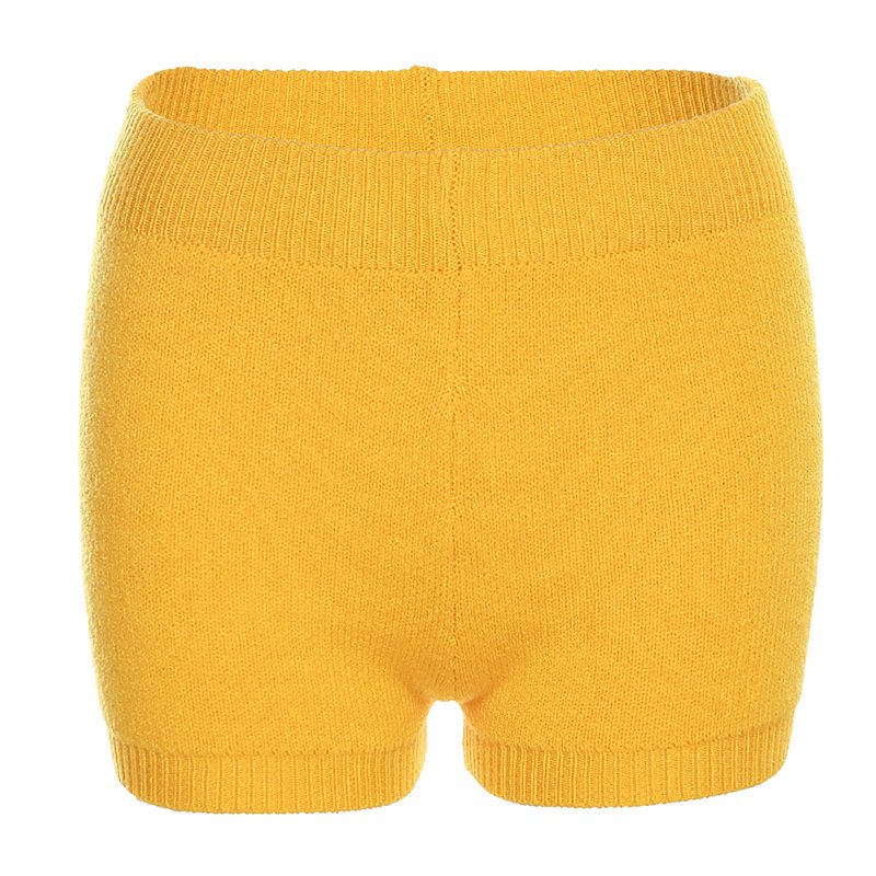 2023 Summer High Quality Ladies Women'S Short 2 Piece Set Knit Set Women Clothing Slim Fit Knitted Shirt And Short Set For Women