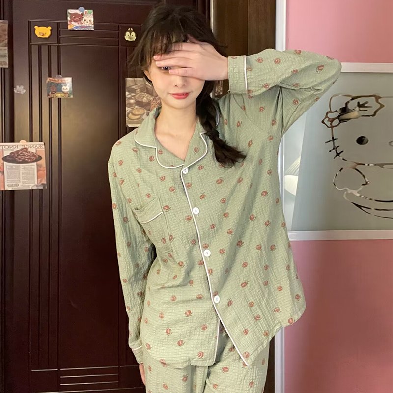High quality pajamas Long sleeve pants 2 sets comfortable, soft and simple wholesale matching family pajamas