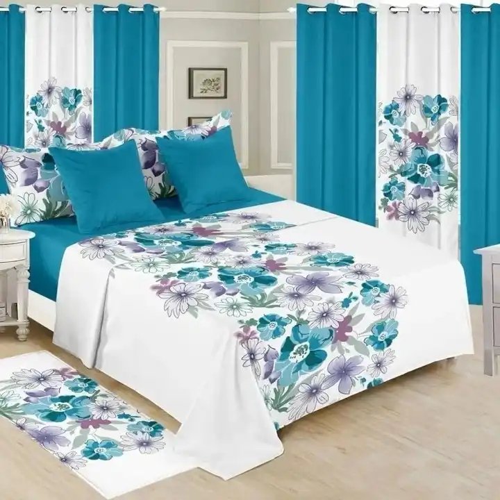 fashion new red wedding flower 13pcs bedding set with matching curtains custom made