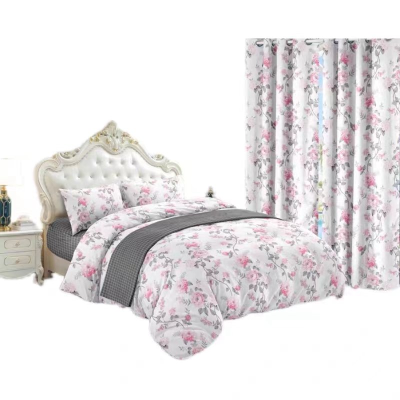 Waterproof Room Set Comfortable Bed Sheet Set Match with Curtains