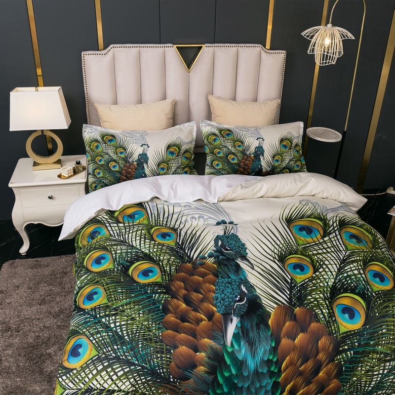 Printed microfiber bedding set Comforter set with matching curtains Cheap price room set