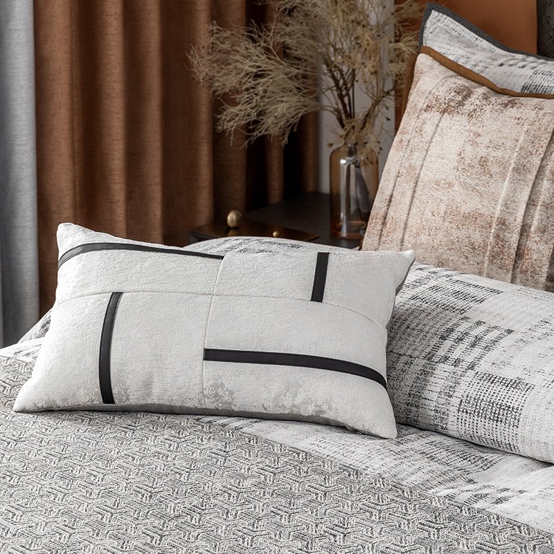 Jacquard Comforter Set Modern Geometric Design All Season Down Alternative Cozy Bedding with Matching Shams Decorative Pillow
