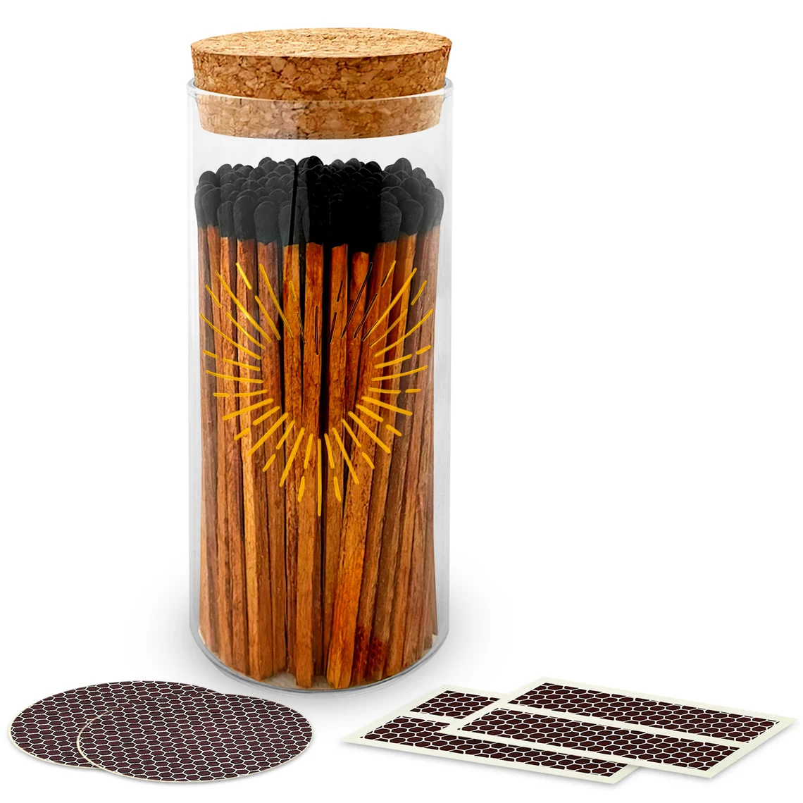 New Custom Color Match Sticks In Glass Jar Bottle Matches wooden safety matchsticks in bottle