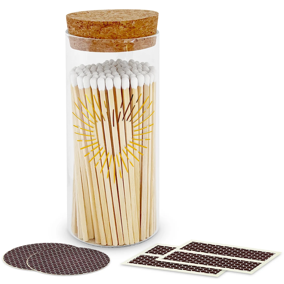 New Custom Color Match Sticks In Glass Jar Bottle Matches wooden safety matchsticks in bottle