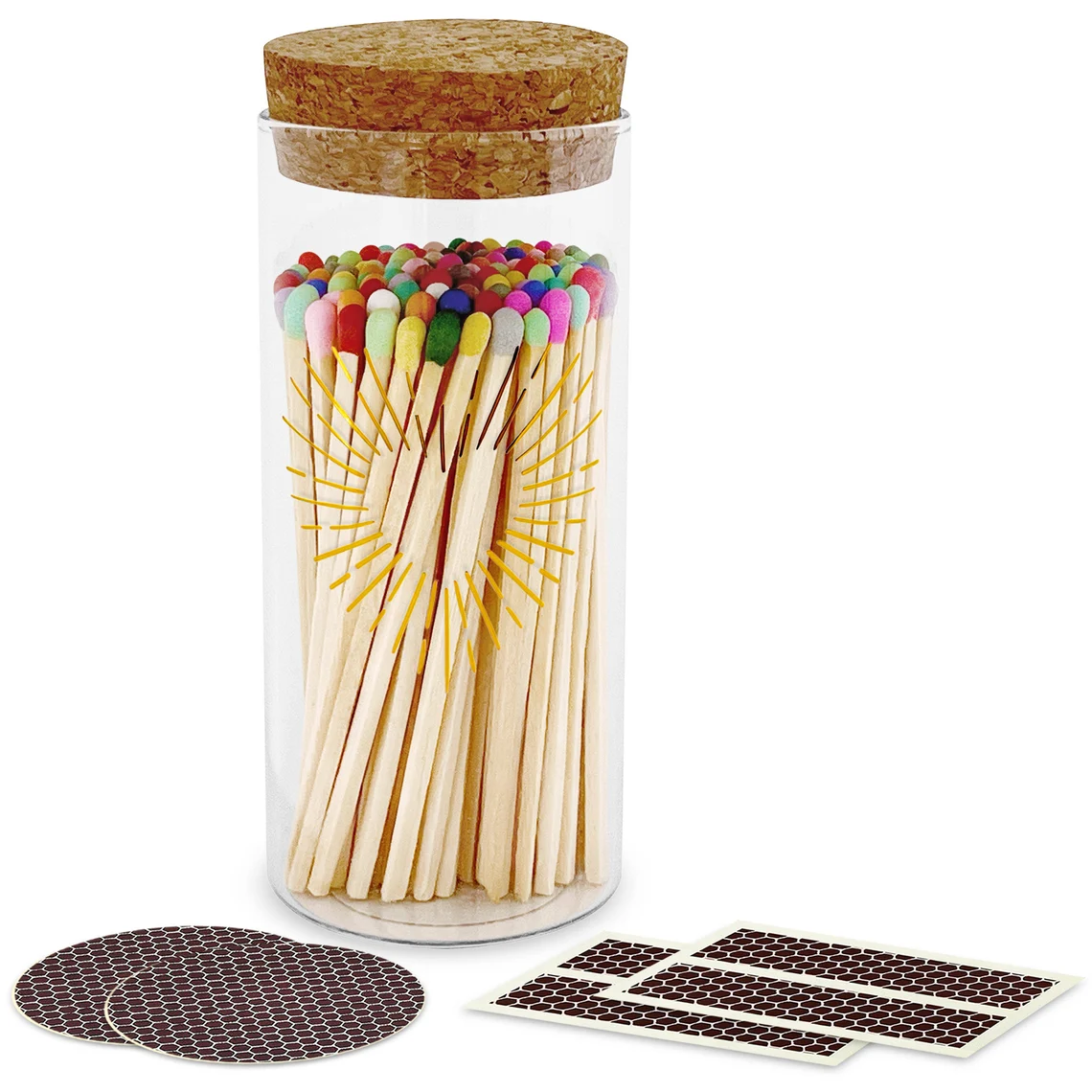 New Custom Color Match Sticks In Glass Jar Bottle Matches wooden safety matchsticks in bottle
