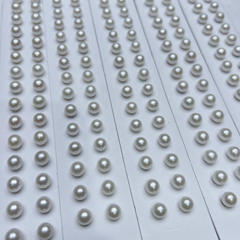 Wholesale 7-7.5mm perfect round AAAAA grade Matched pearls pair freshwater pearls DIY jewelry beads no holes