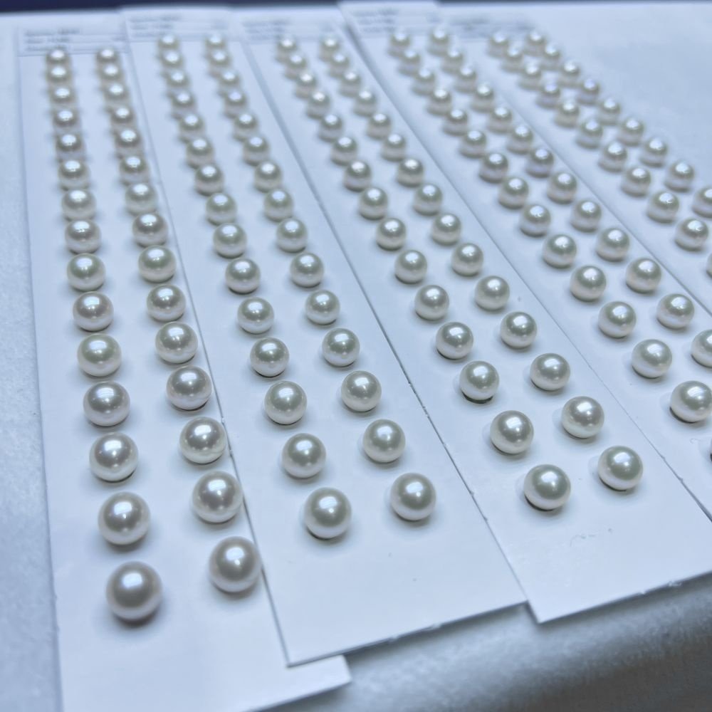 Wholesale 7-7.5mm perfect round AAAAA grade Matched pearls pair freshwater pearls DIY jewelry beads no holes