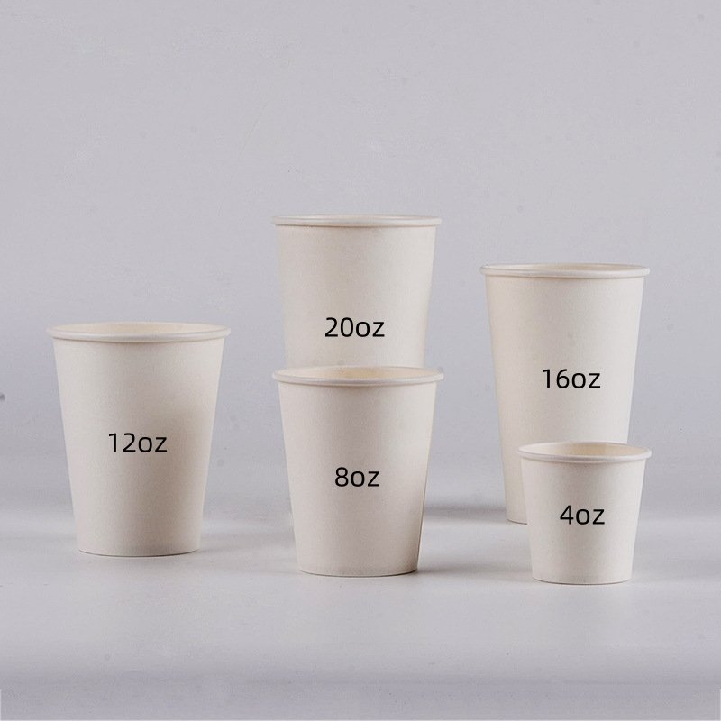 Custom logo disposable 8oz 12oz 16oz 22oz single wall paper coffee cups with lid