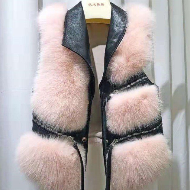 Fur Vest Women's short coat slim fit fashion Young Winter All-match 2023 stitching imitation fox fur winter
