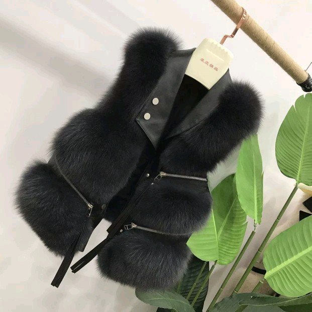 Fur Vest Women's short coat slim fit fashion Young Winter All-match 2023 stitching imitation fox fur winter