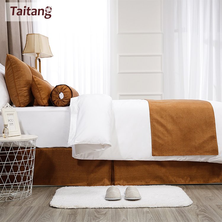 One Stop Hotel Supplies Manufacturer Bed Scarves Bed Runners Matching Pillows Colorful Hotel Bed Sheet Set