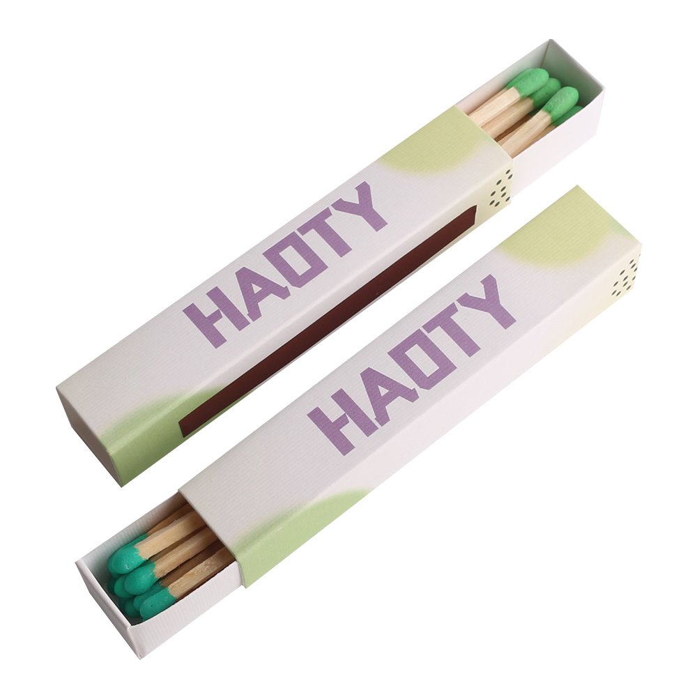Wholesale Purple Cyan Brown Matchheads Safe Custom Candles Matchsticks and Matchboxes for Cigarettes Cigar